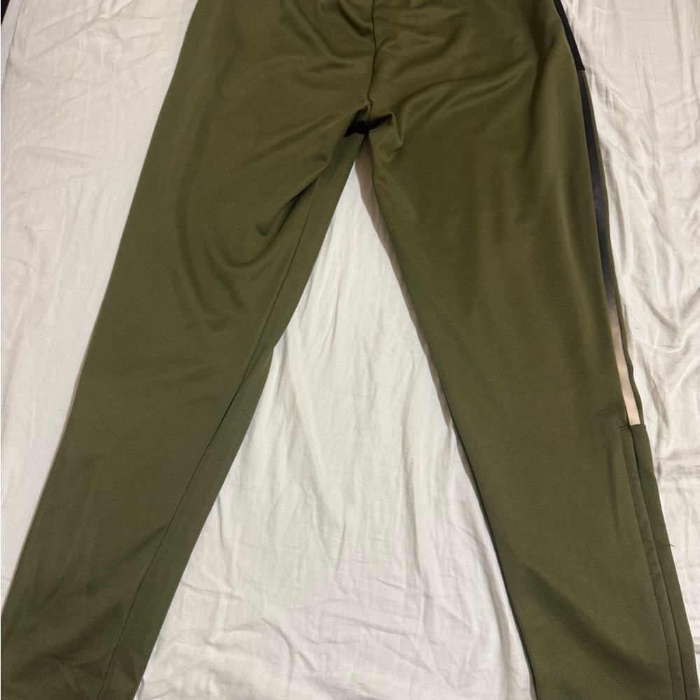 adidas Khaki Joggers with Black Accent
